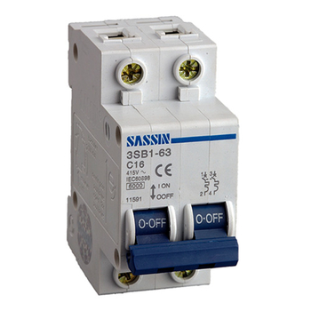 Автоматический выключатель 2P 50A 3SB1-63 SASSIN - Электрика, НВА - Модульное оборудование - Автоматические выключатели - Магазин электротехнических товаров Проф Ток